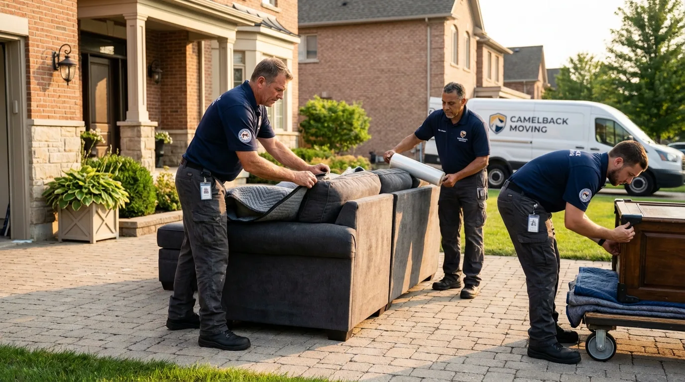 Large estate moving crew wrapping furniture in Seabeck, WA