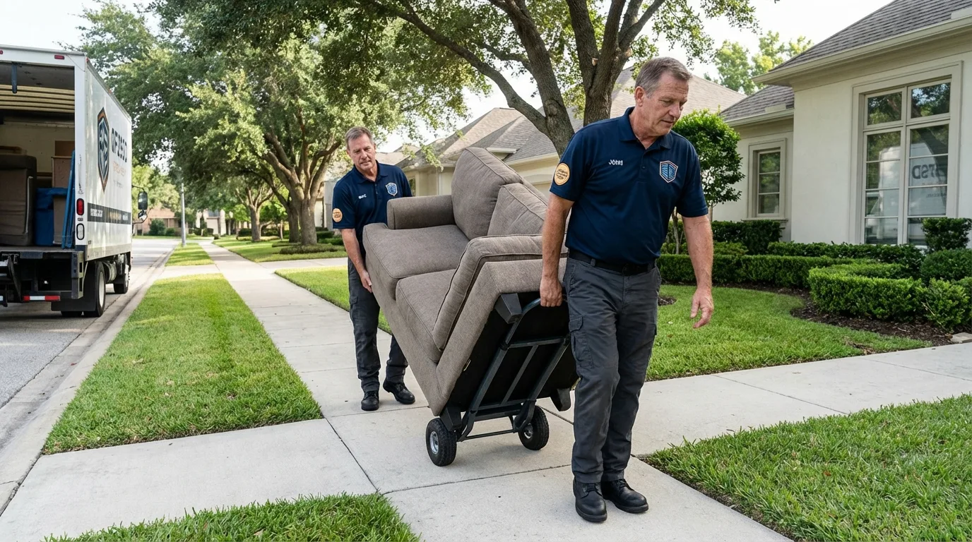Local residential moving crew loading furniture in Seabeck, WA